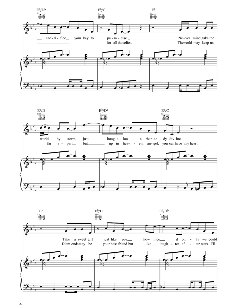 Pyjamarama Pyjamarama Piano, Vocal, Guitar scores gallery preview page 4