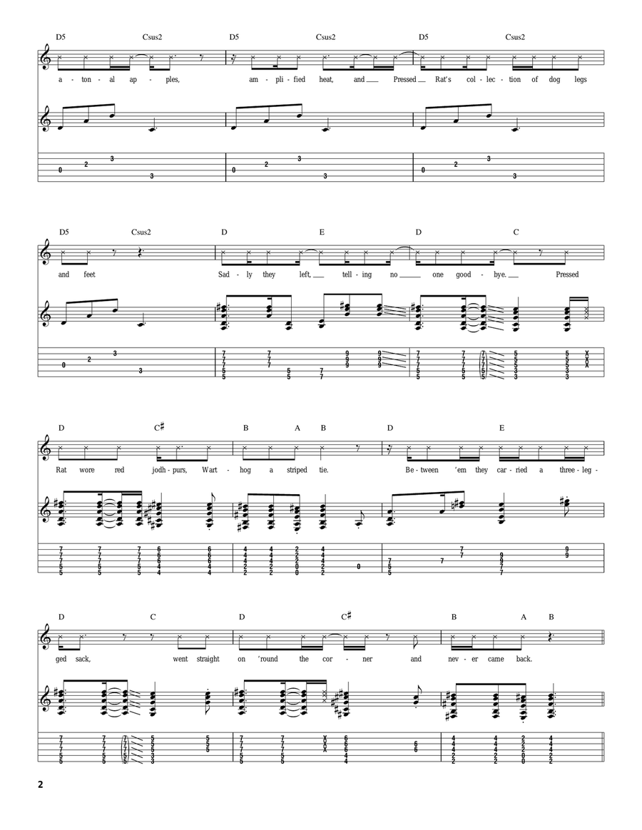 Pressed Rat And Warthog Acoustic Guitar scores gallery preview page 2