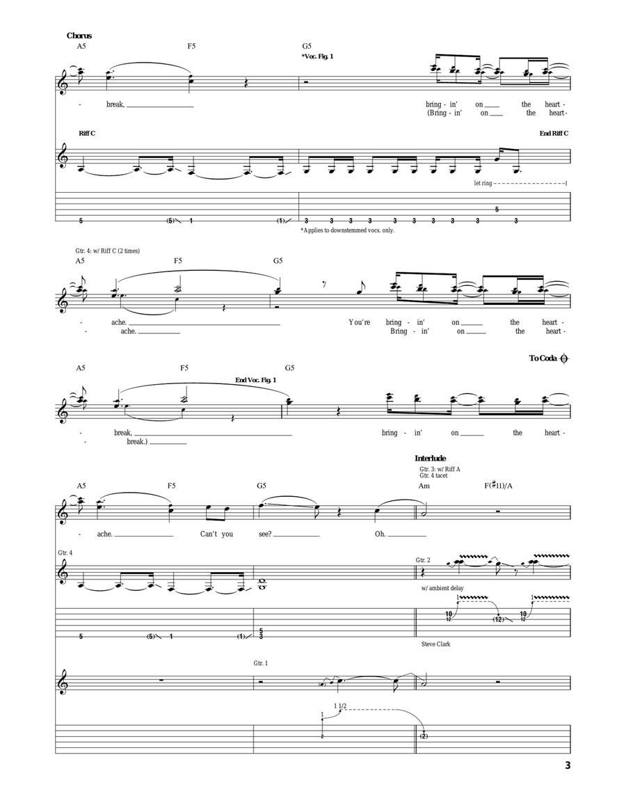 Bringin' On The Heartbreak Acoustic Guitar scores gallery preview page 3