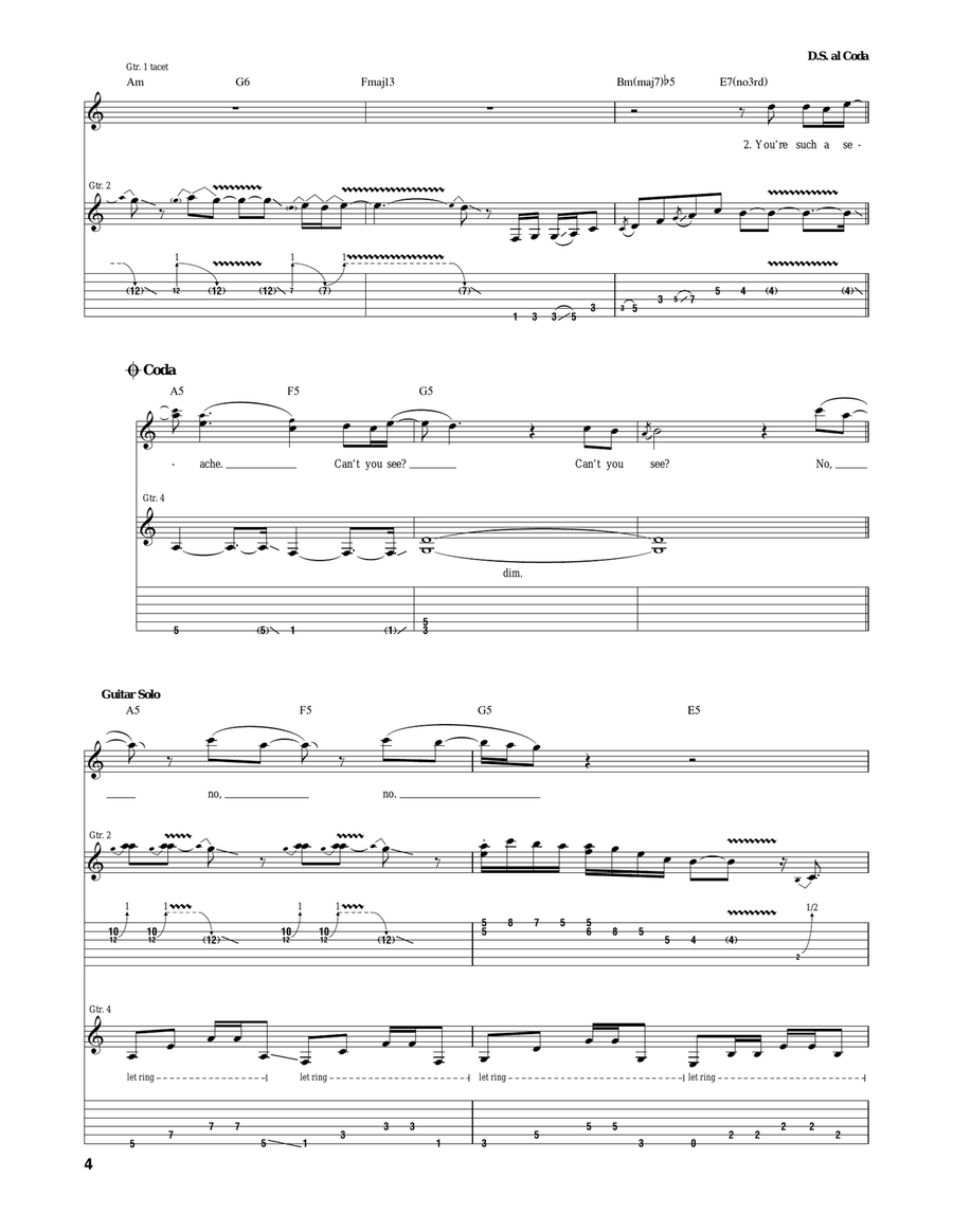 Bringin' On The Heartbreak Acoustic Guitar scores gallery preview page 4