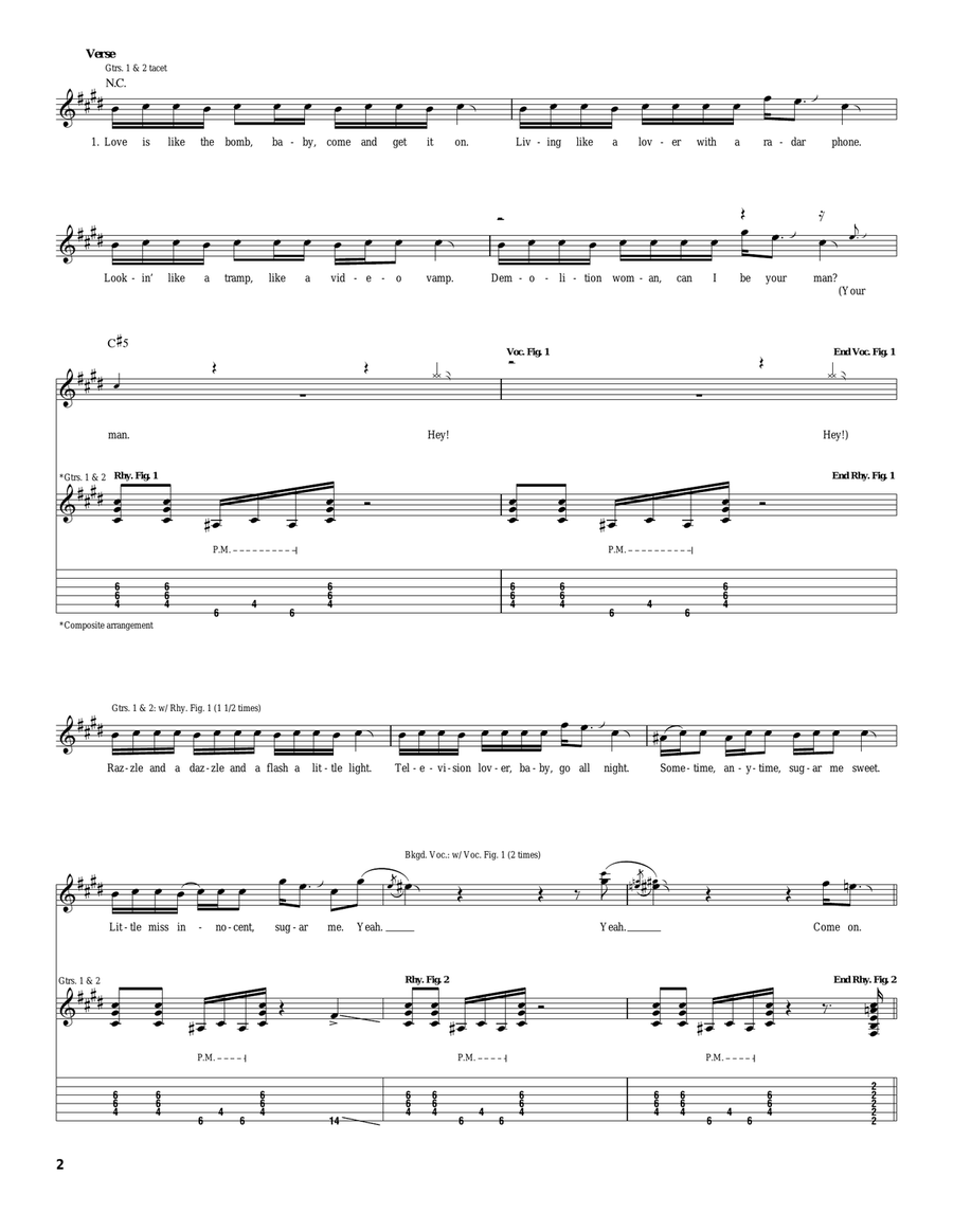 Pour Some Sugar On Me Pour Some Sugar On Me Acoustic Guitar scores gallery preview page 2