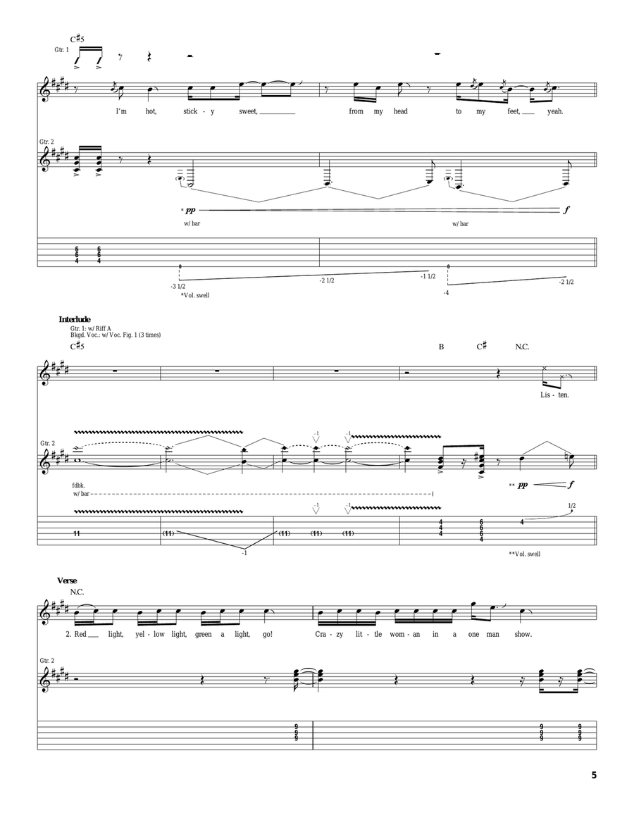 Pour Some Sugar On Me Pour Some Sugar On Me Acoustic Guitar scores gallery preview page 5