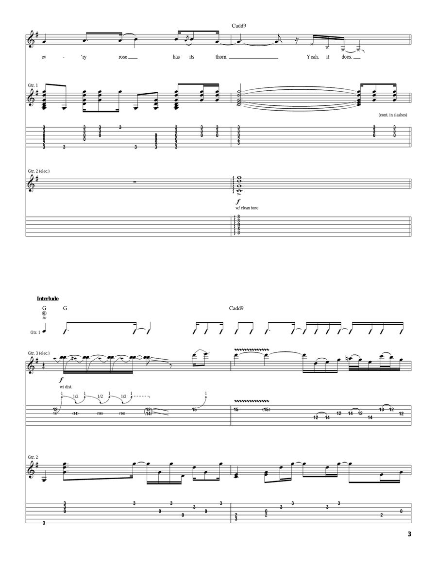 Every Rose Has Its Thorn Acoustic Guitar scores gallery preview page 3