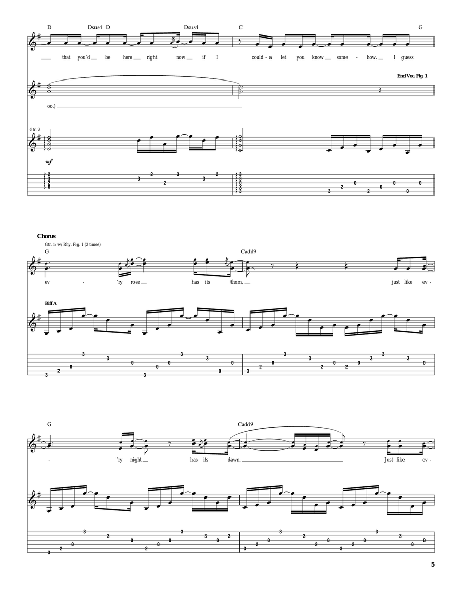 Every Rose Has Its Thorn Acoustic Guitar scores gallery preview page 5