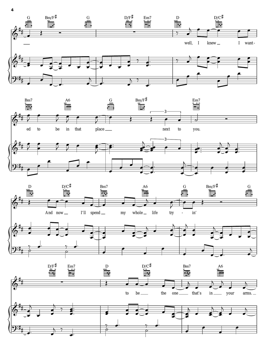 Try Too Hard Try Too Hard Piano, Vocal, Guitar scores gallery preview page 4