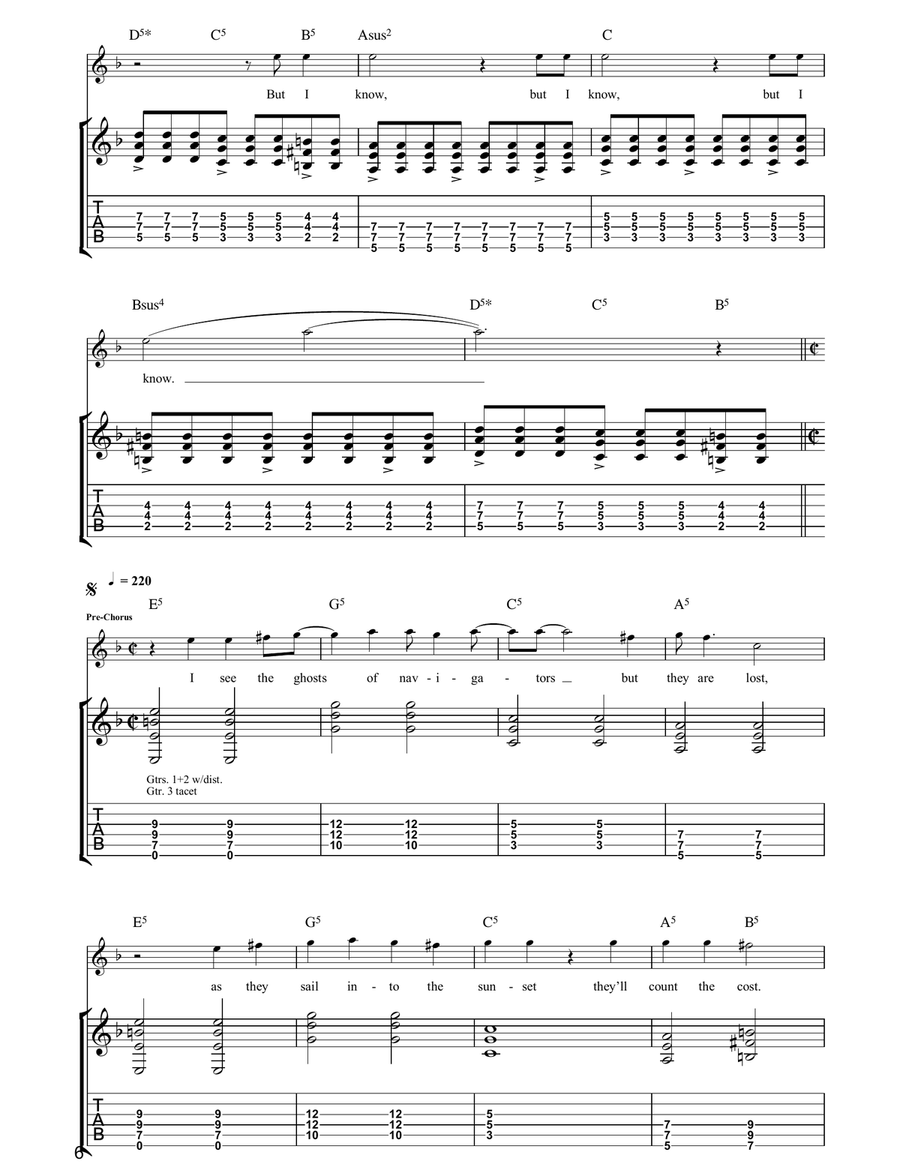 Ghost Of The Navigator Electric Guitar scores gallery preview page 6