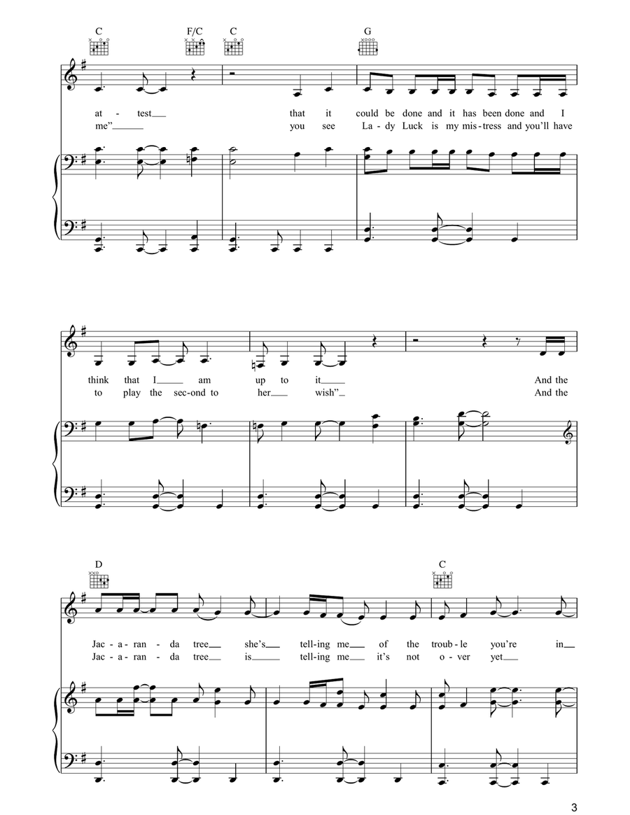Don't Make Me Come To Vegas Piano, Vocal, Guitar scores gallery preview page 3