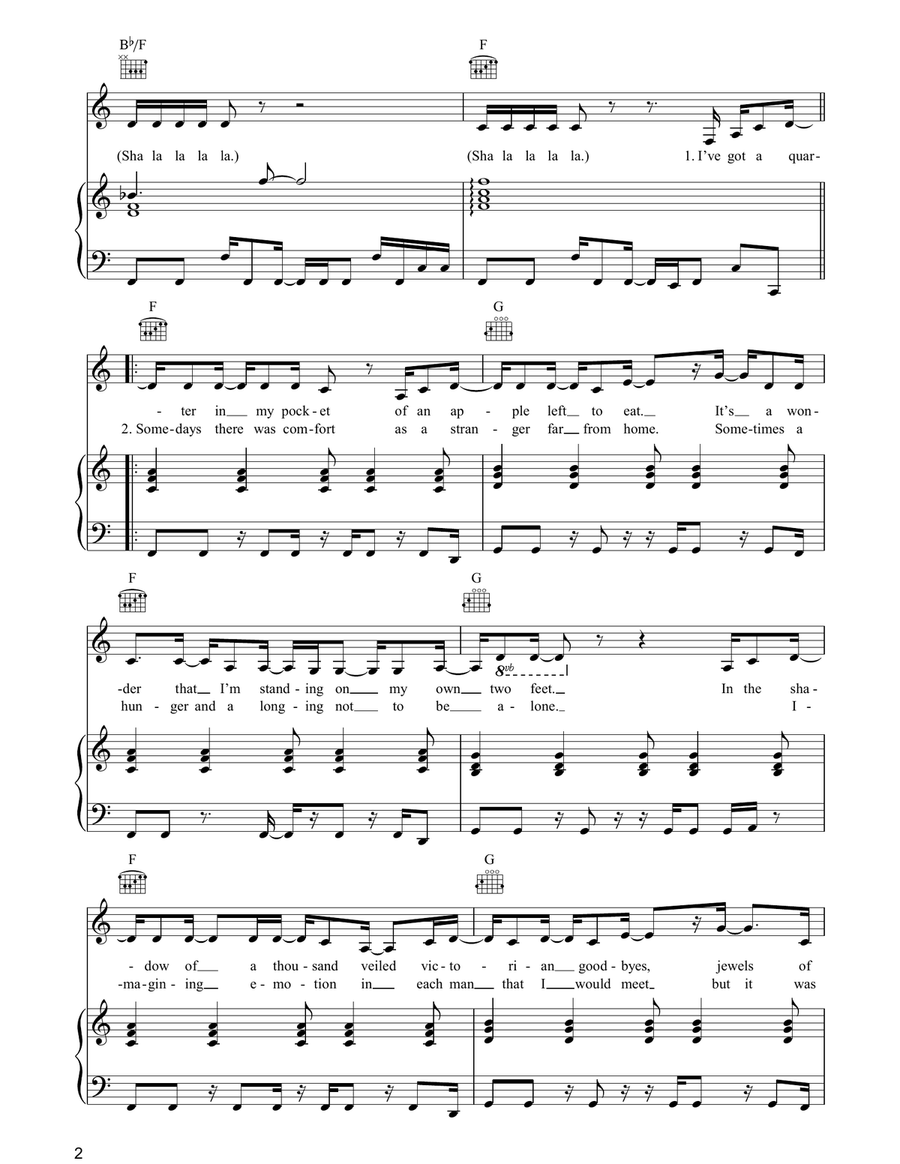 Halfway Home Halfway Home Piano, Vocal, Guitar scores gallery preview page 2
