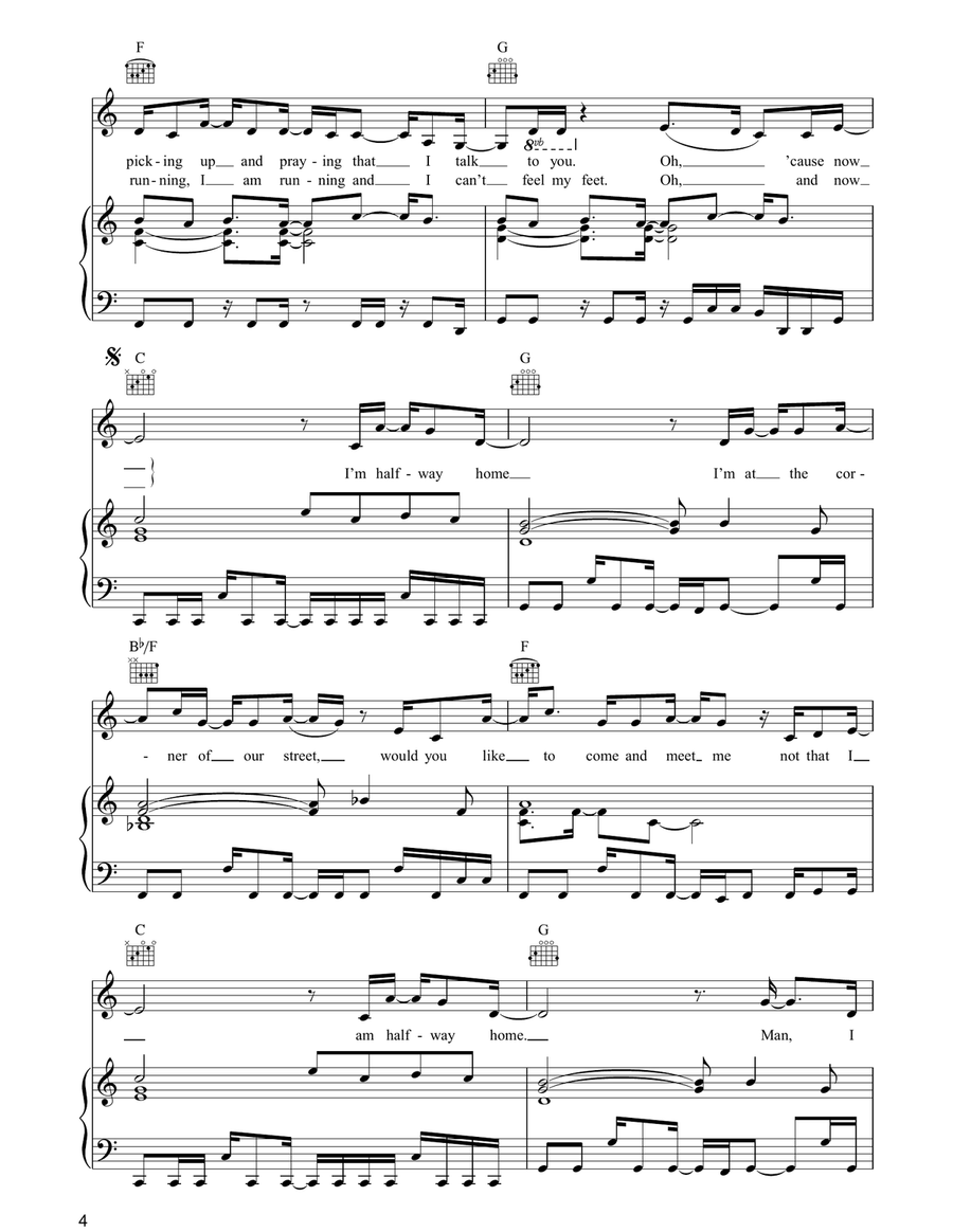 Halfway Home Halfway Home Piano, Vocal, Guitar scores gallery preview page 4