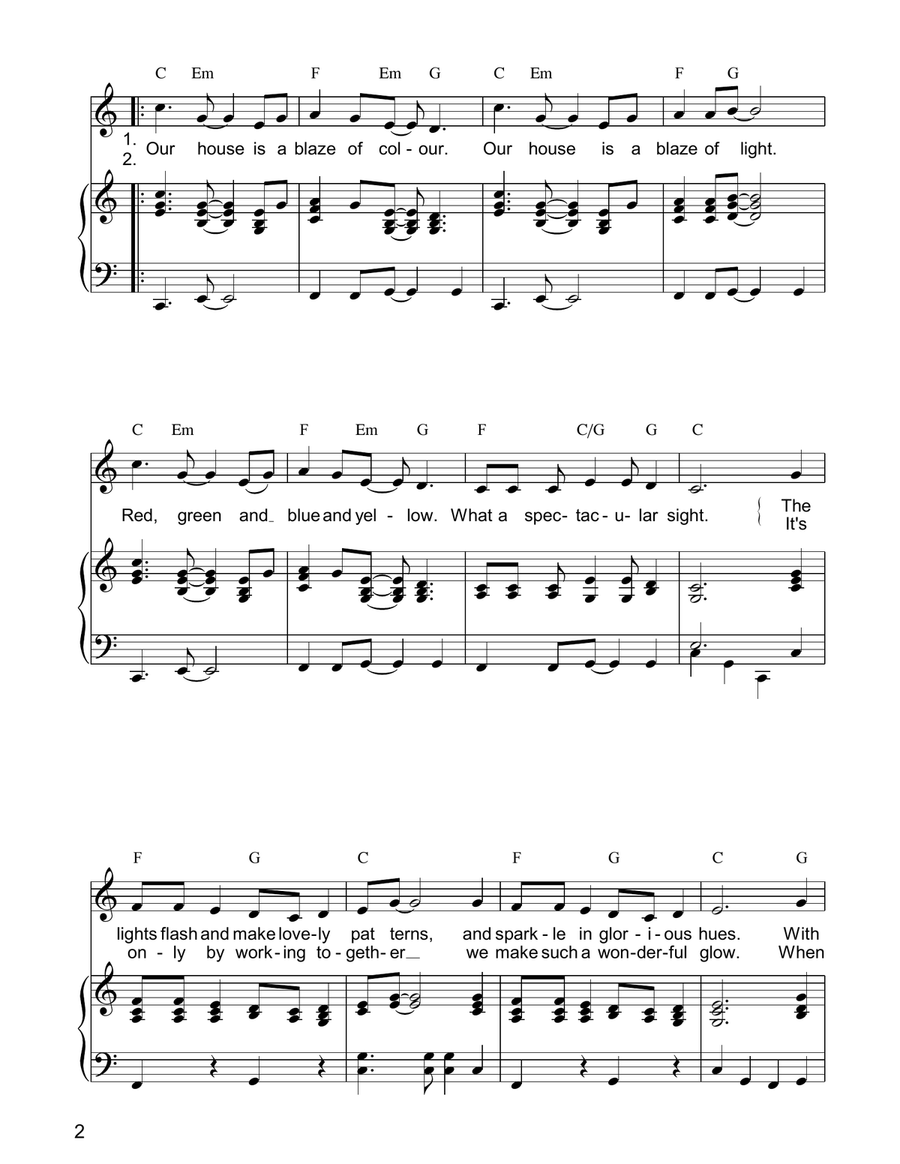 The Magnificent Light Show (from Mister Lillibub's Lovely Light Bulbs) Piano, Vocal, Guitar scores gallery preview page 2