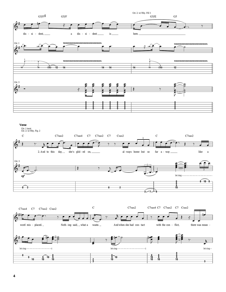 Dissident Dissident Acoustic Guitar scores gallery preview page 4