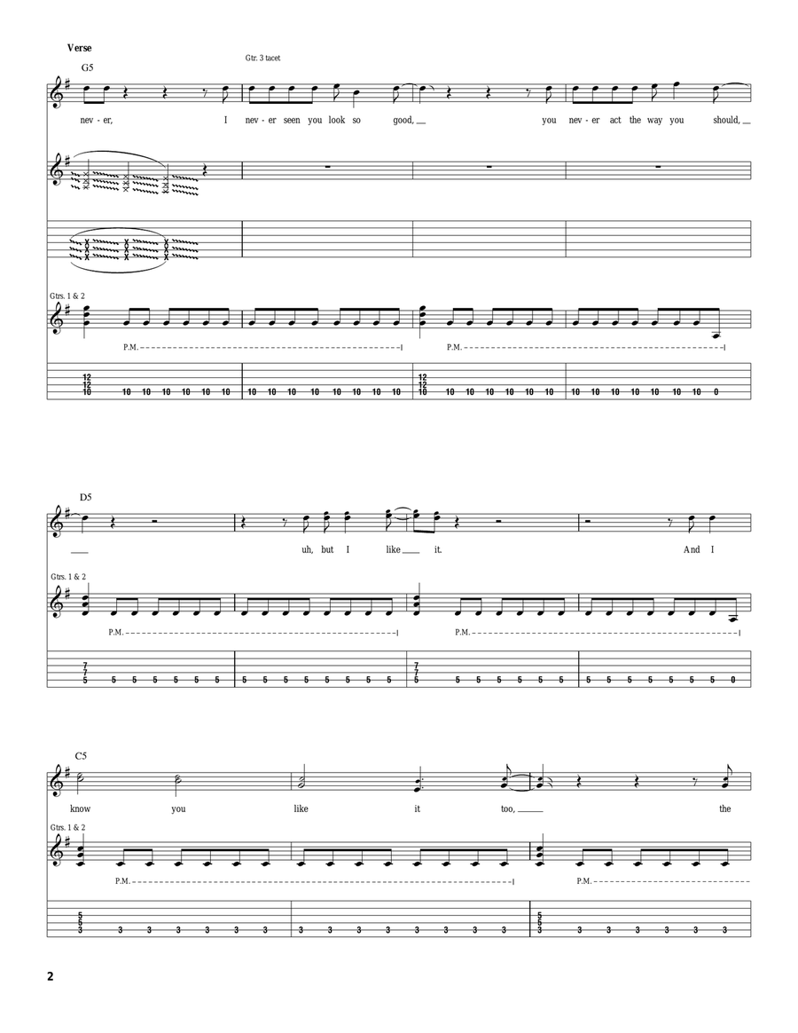 Talk Dirty To Me Acoustic Guitar scores gallery preview page 2