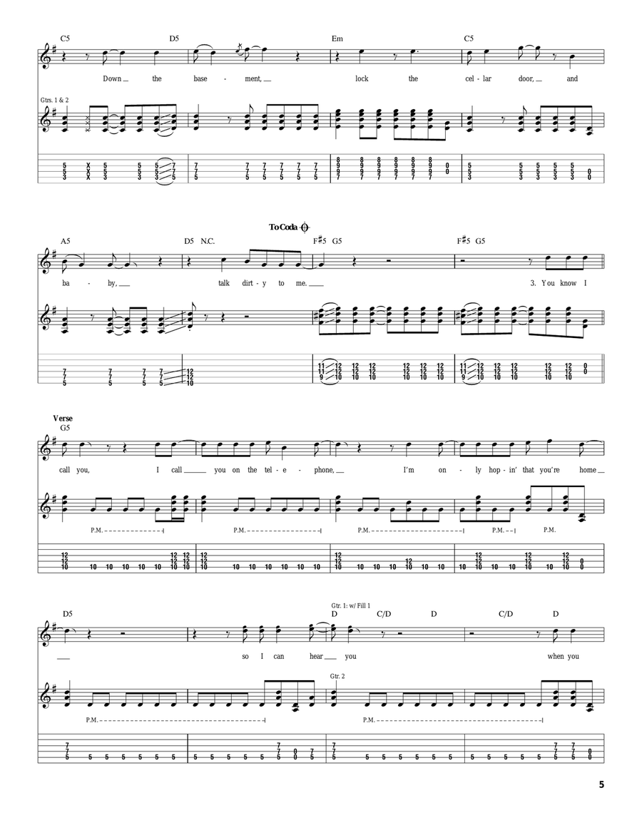 Talk Dirty To Me Acoustic Guitar scores gallery preview page 5