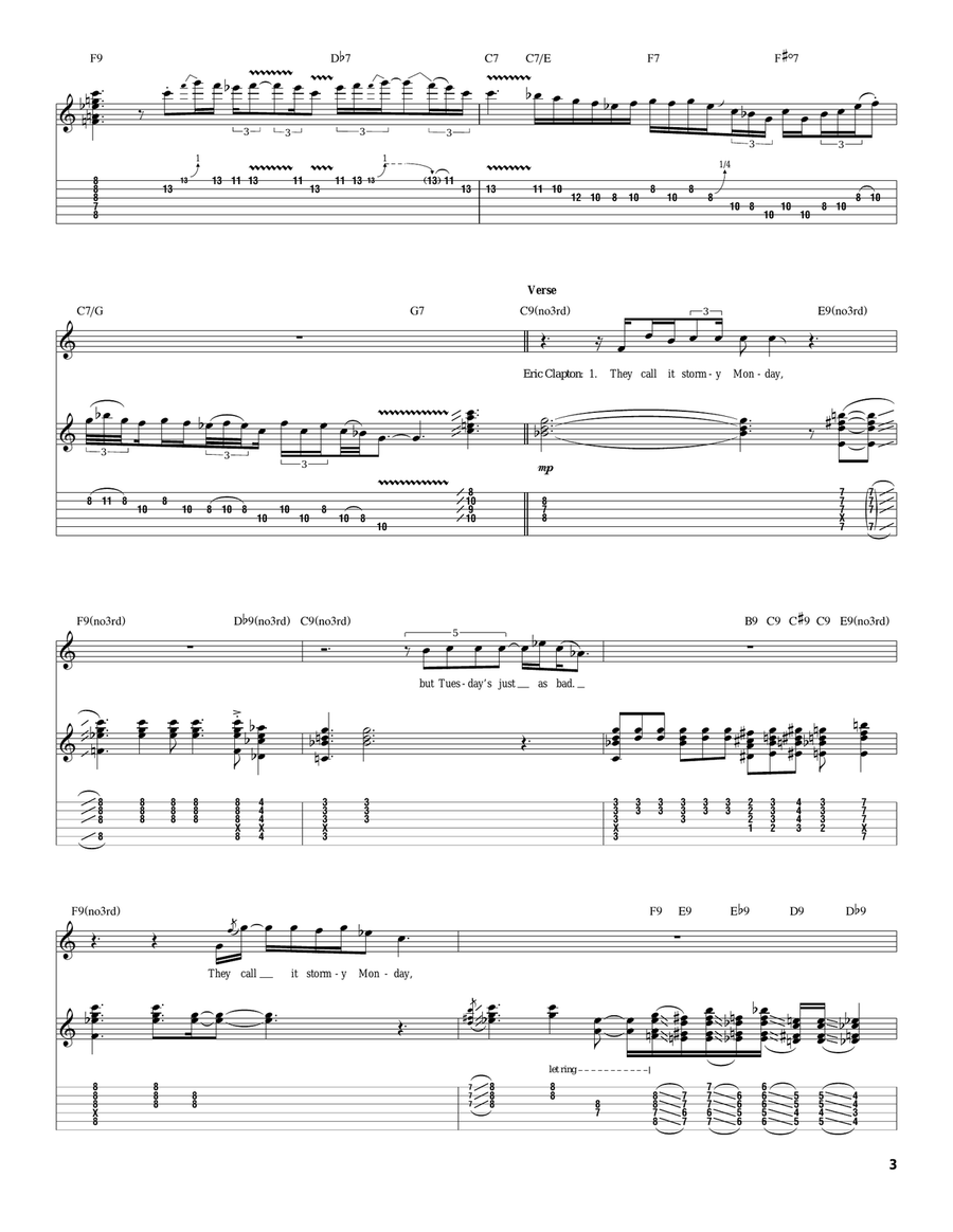 (They Call It) Stormy Monday (Stormy Monday Blues) Acoustic Guitar scores gallery preview page 3