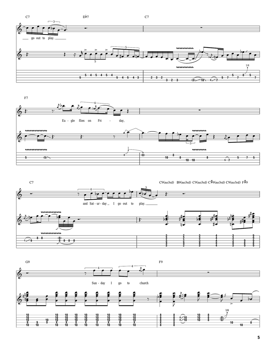 (They Call It) Stormy Monday (Stormy Monday Blues) Acoustic Guitar scores gallery preview page 5