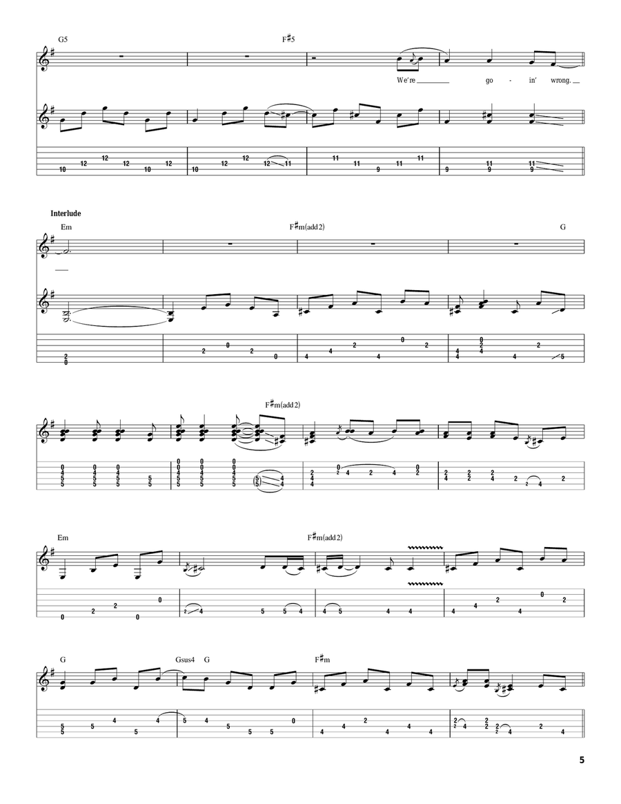We're Going Wrong We're Going Wrong Acoustic Guitar scores gallery preview page 5