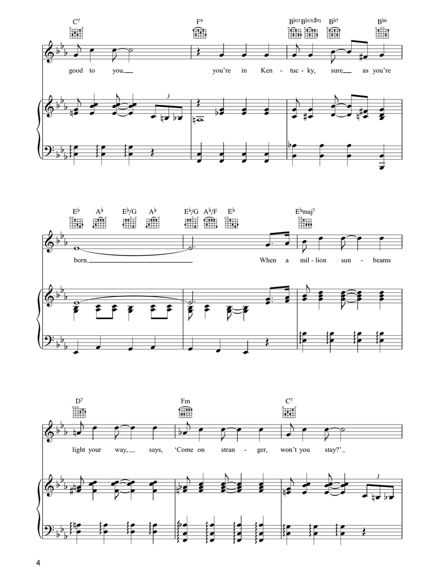 You're In Kentucky Sure As You're Born Piano, Vocal, Guitar scores gallery preview page 4