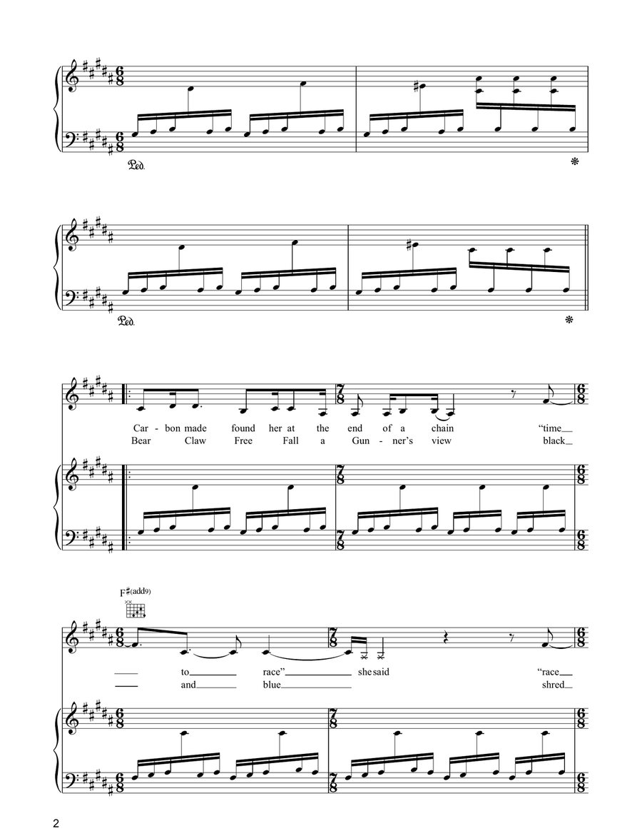 Carbon Carbon Piano, Vocal, Guitar scores gallery preview page 2