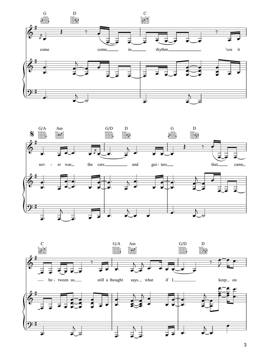 Cars And Guitars Cars And Guitars Piano, Vocal, Guitar scores gallery preview page 3