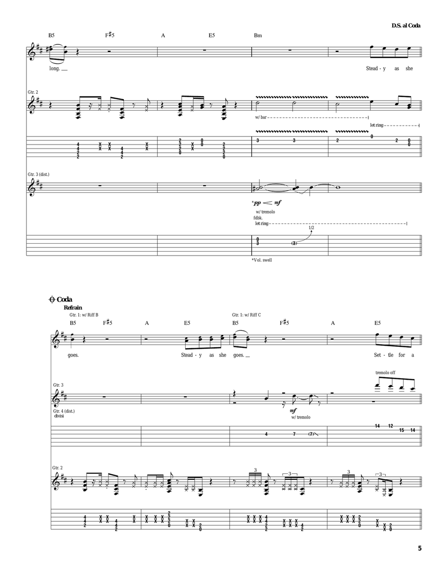 Steady, As She Goes Steady, As She Goes Acoustic Guitar scores gallery preview page 5