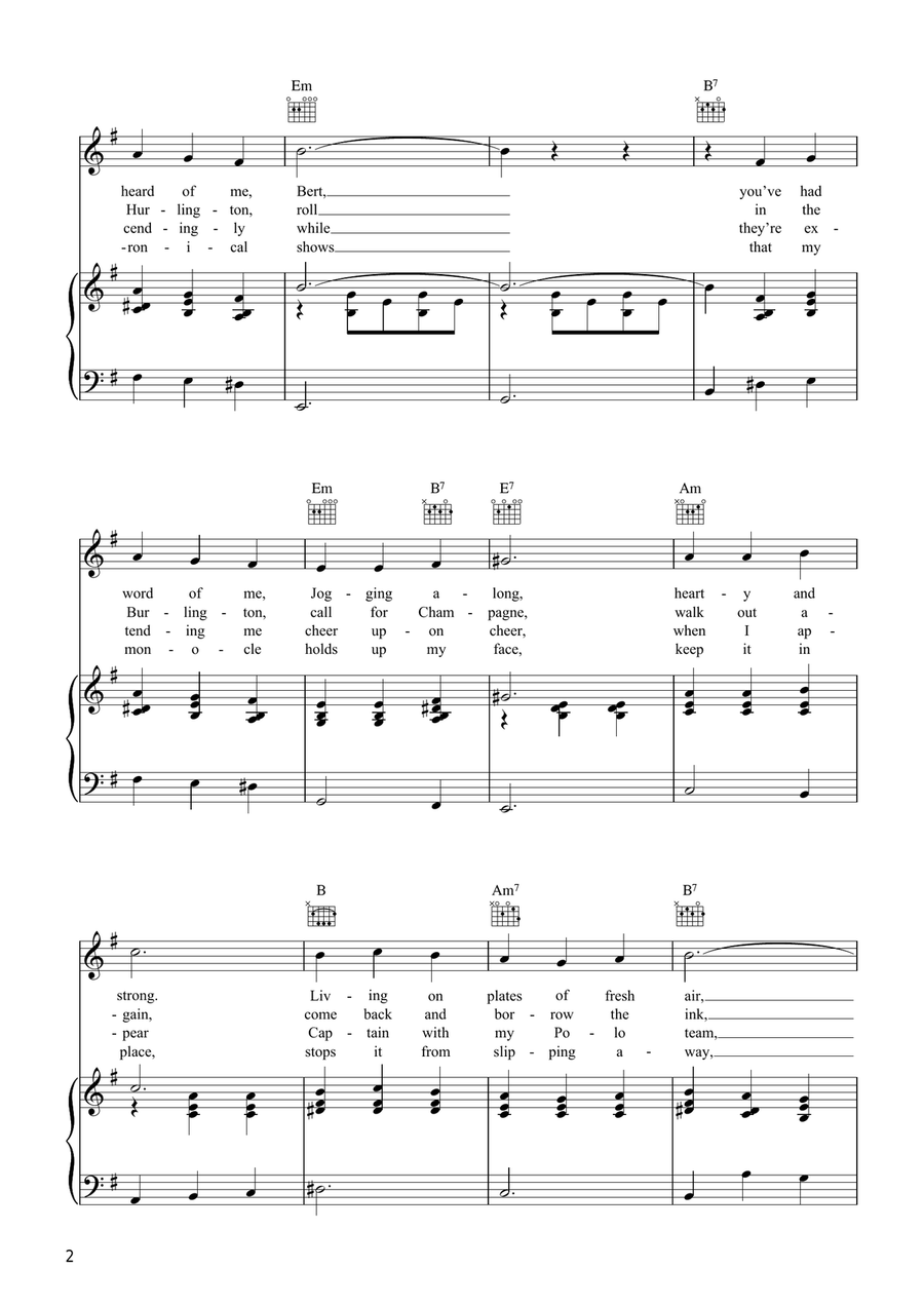 Burlington Bertie From Bow Piano, Vocal, Guitar scores gallery preview page 2