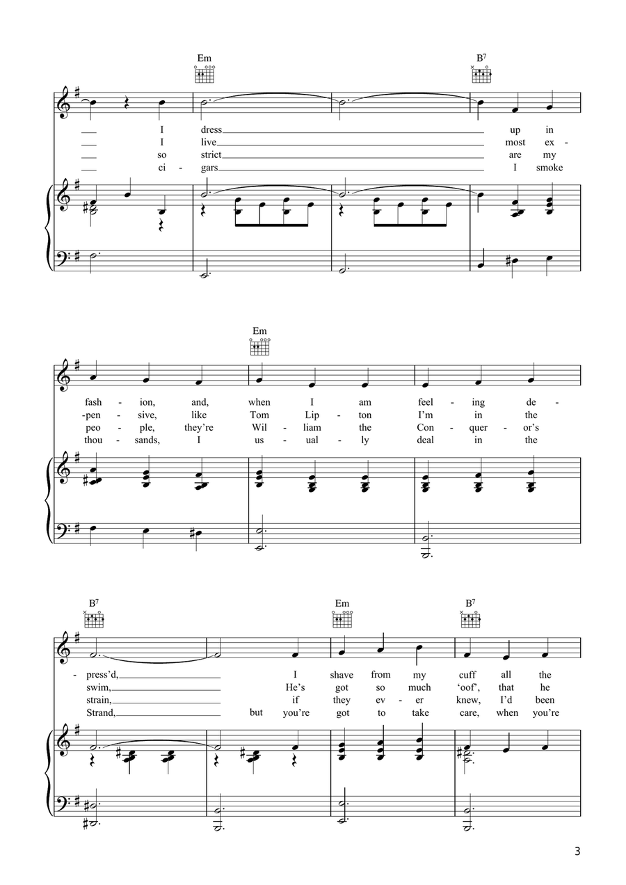 Burlington Bertie From Bow Piano, Vocal, Guitar scores gallery preview page 3