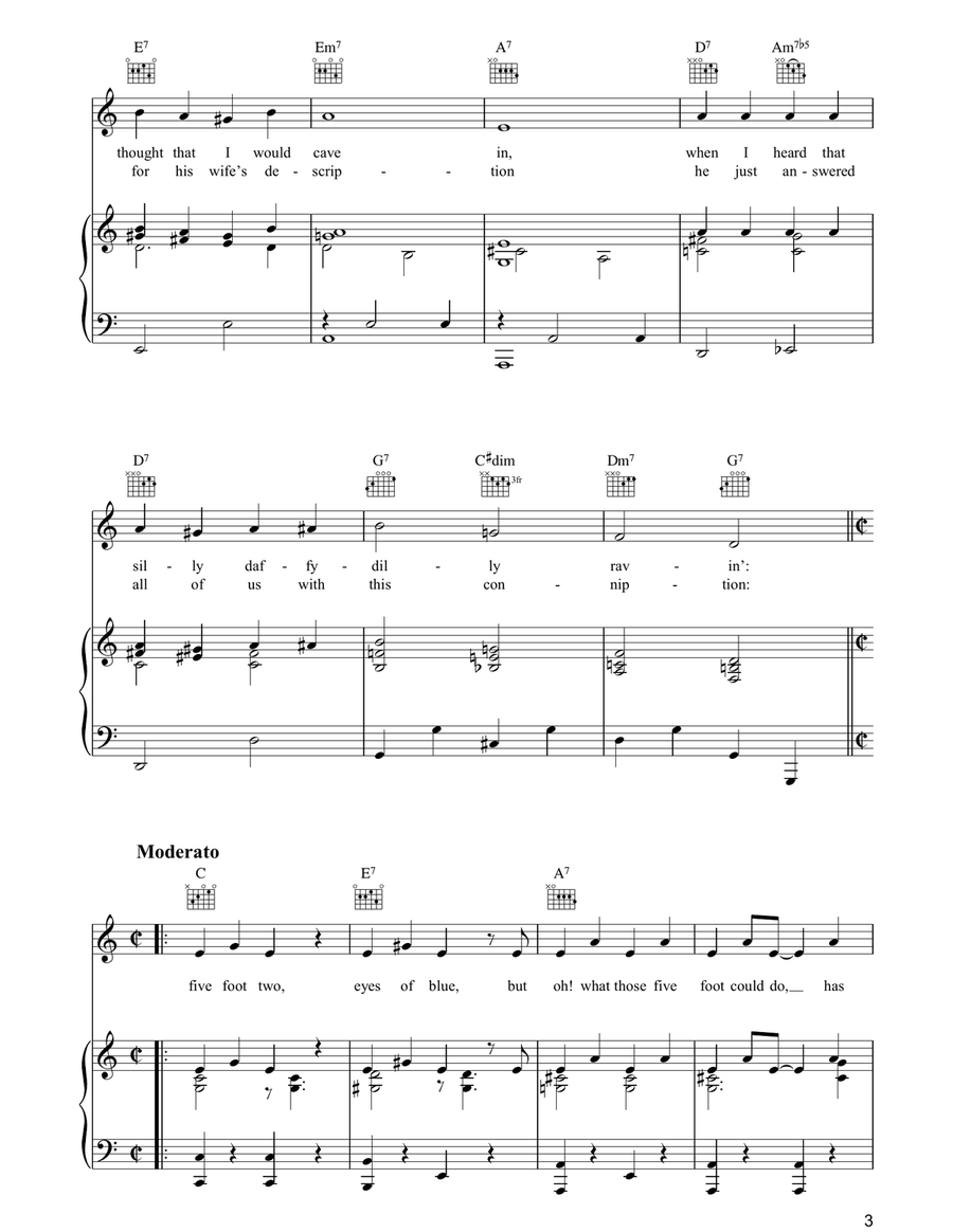 Five Foot Two, Eyes of Blue (Has Anybody Seen My Girl?) Piano, Vocal, Guitar scores gallery preview page 3