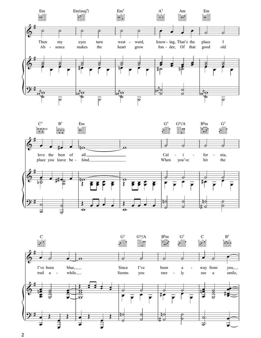 California Here I Come California Here I Come Piano, Vocal, Guitar scores gallery preview page 2