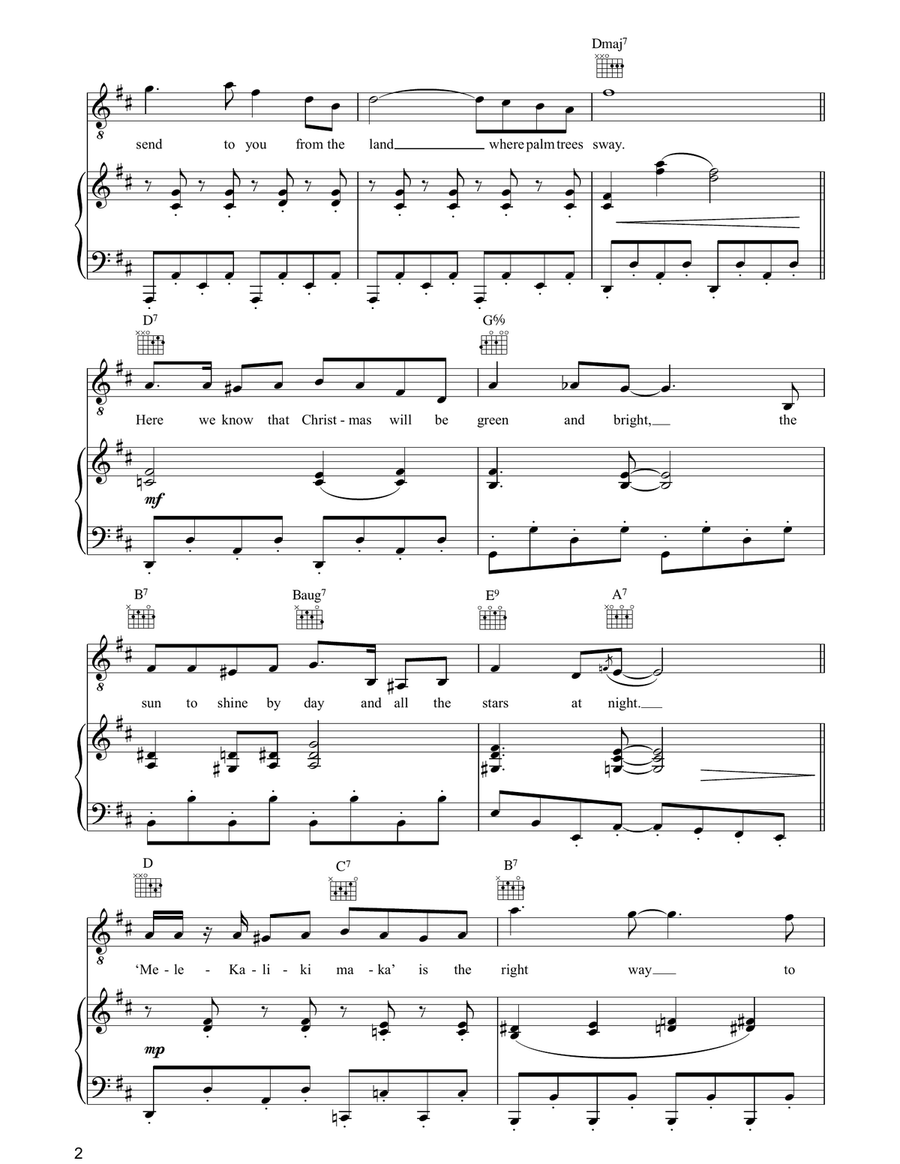 Mele Kalikimaka (Merry Christmas In Hawaii) Acoustic Guitar scores gallery preview page 2