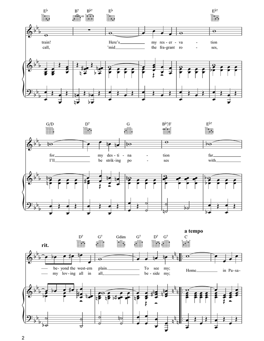 Pasadena Pasadena Piano, Vocal, Guitar scores gallery preview page 2