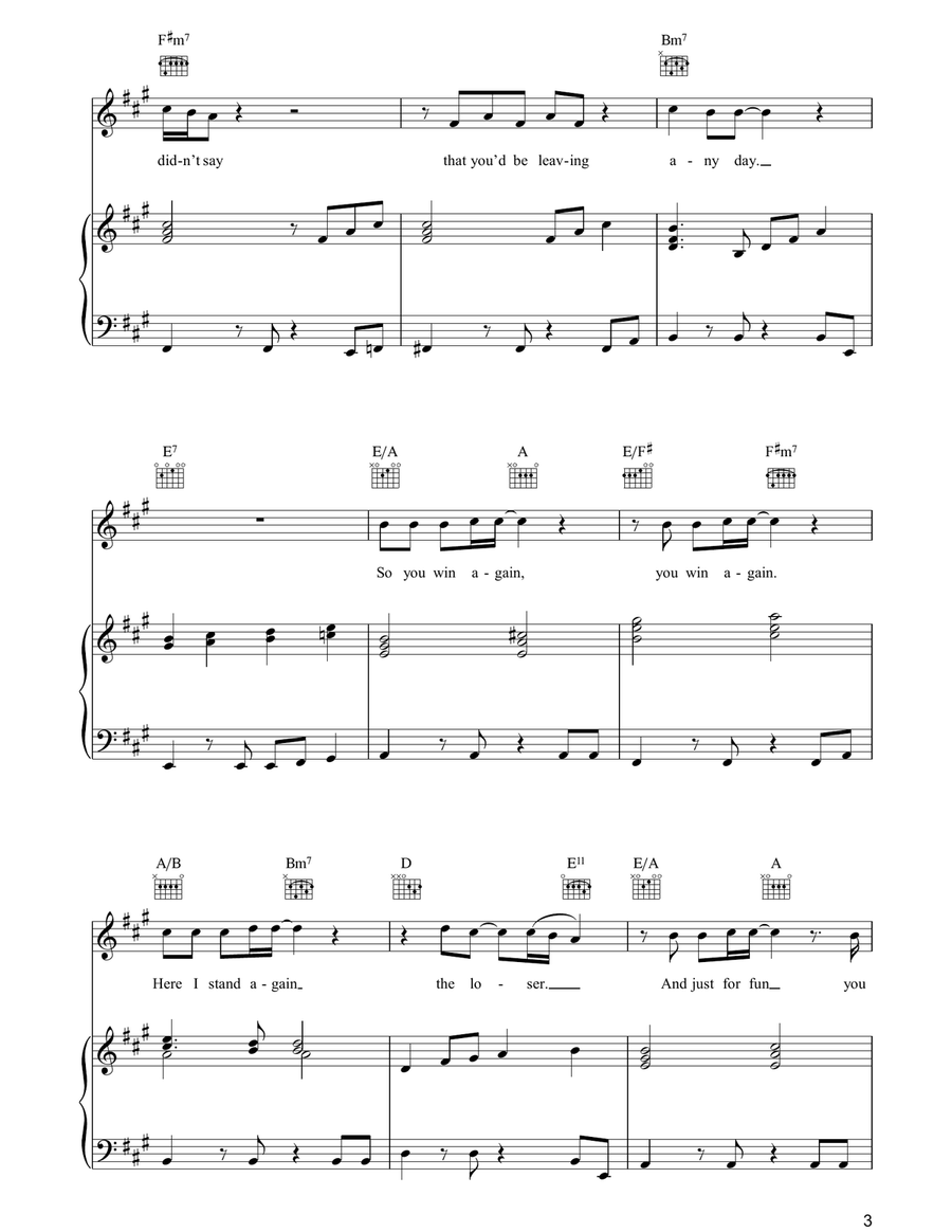 So You Win Again So You Win Again Piano, Vocal, Guitar scores gallery preview page 3