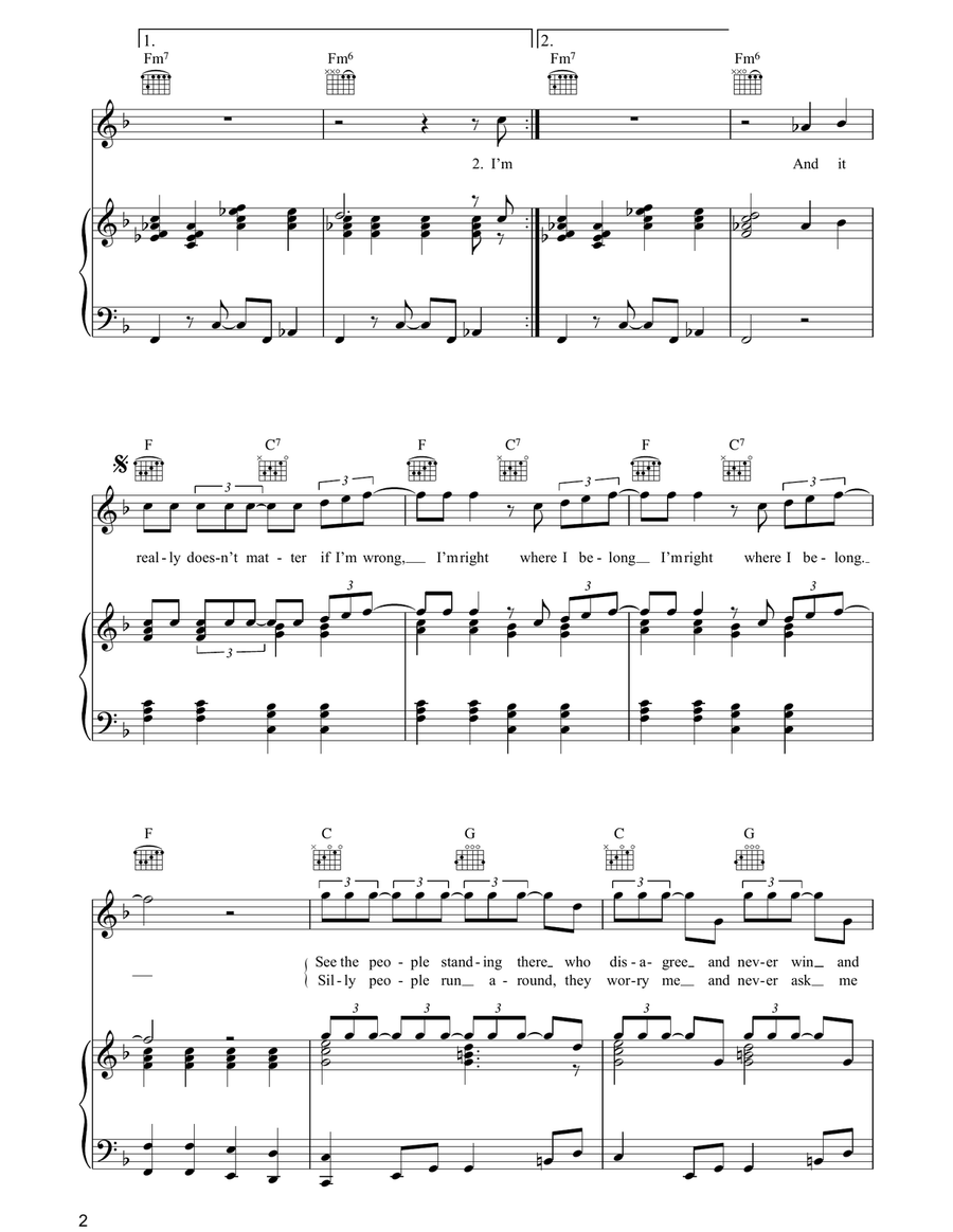 Fixing A Hole Piano, Vocal, Guitar scores gallery preview page 2