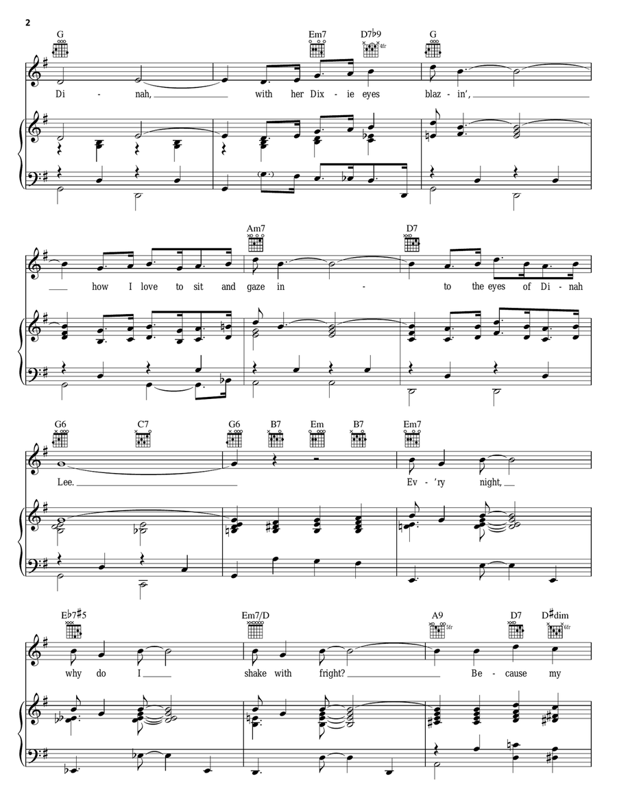 Dinah by Bing Crosby Piano, Vocal, Guitar - Digital Sheet Music page 2