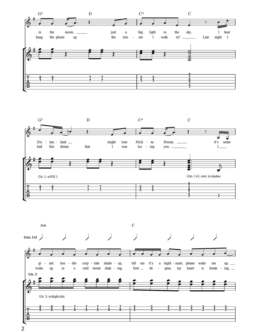 Say It Isn't So Say It Isn't So Guitar Tablature scores gallery preview page 2