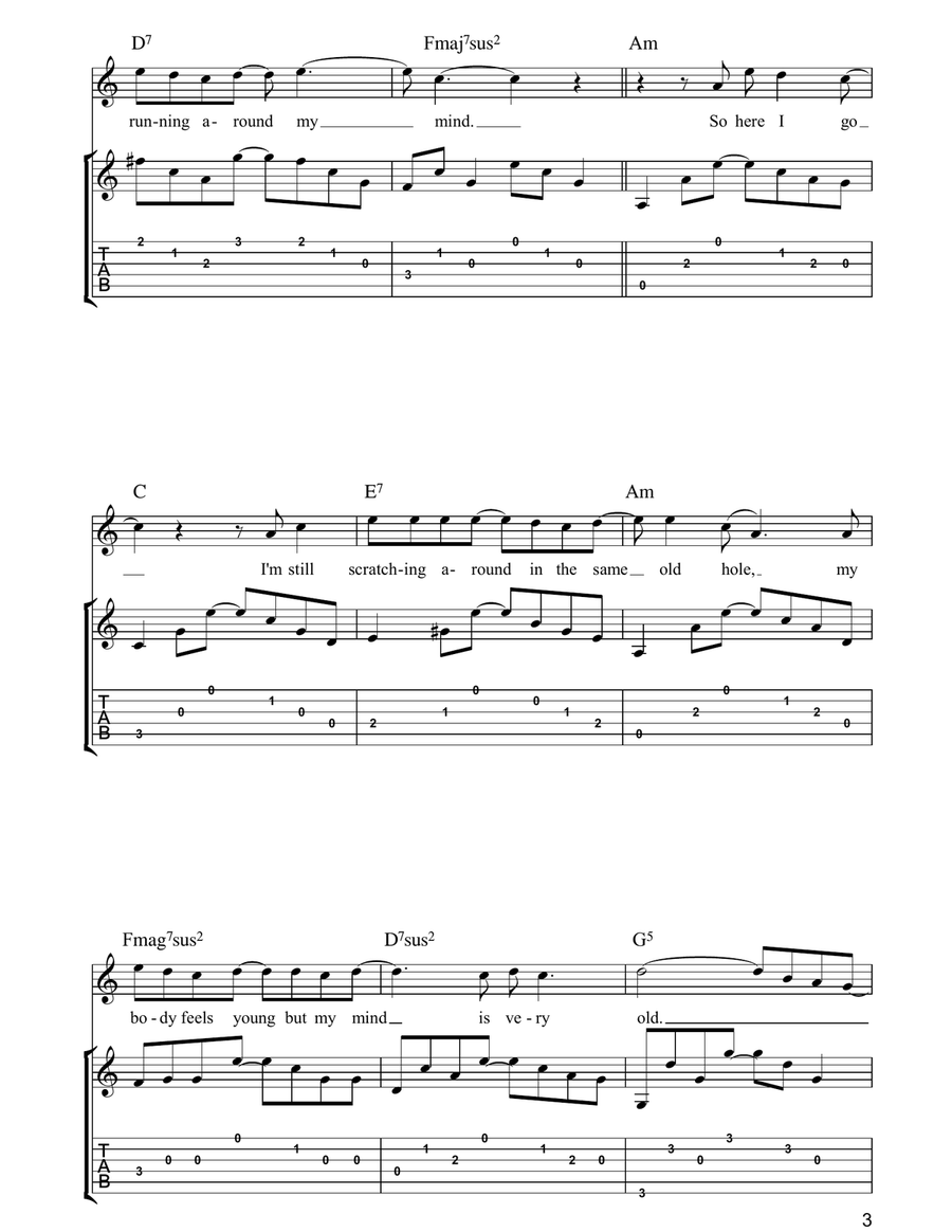 Half The World Away Half The World Away Guitar Tablature scores gallery preview page 3