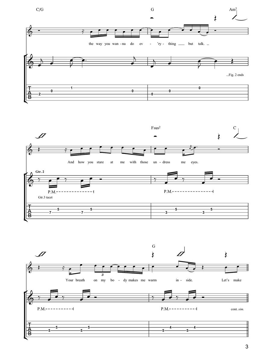 Let's Make A Night To Remember Guitar Tablature scores gallery preview page 3