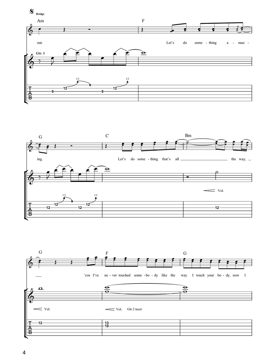 Let's Make A Night To Remember Guitar Tablature scores gallery preview page 4