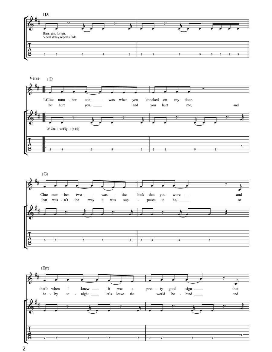 Cloud Number Nine Cloud Number Nine Guitar Tablature scores gallery preview page 2