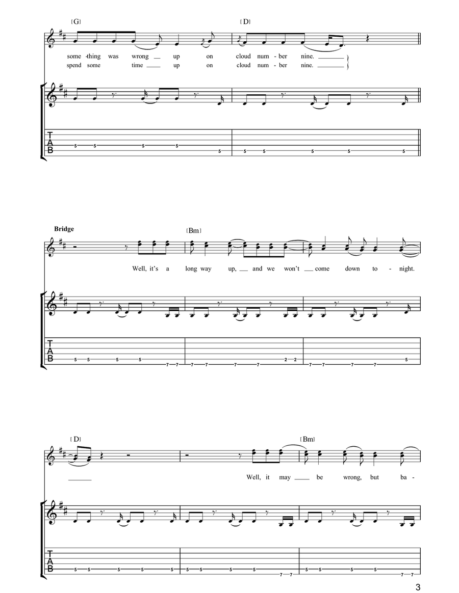 Cloud Number Nine Cloud Number Nine Guitar Tablature scores gallery preview page 3
