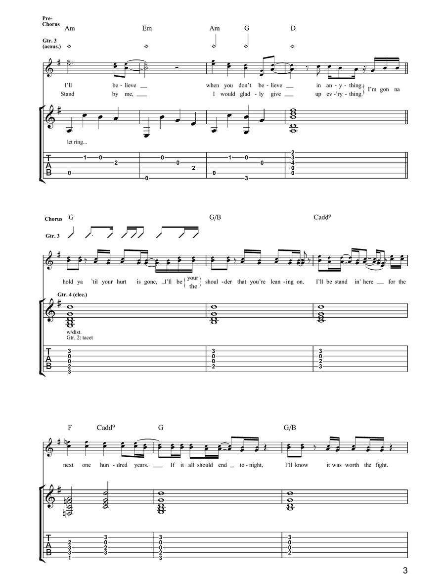 Next 100 Years Next 100 Years Guitar Tablature scores gallery preview page 3