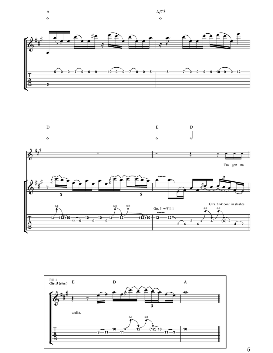 Next 100 Years Next 100 Years Guitar Tablature scores gallery preview page 5