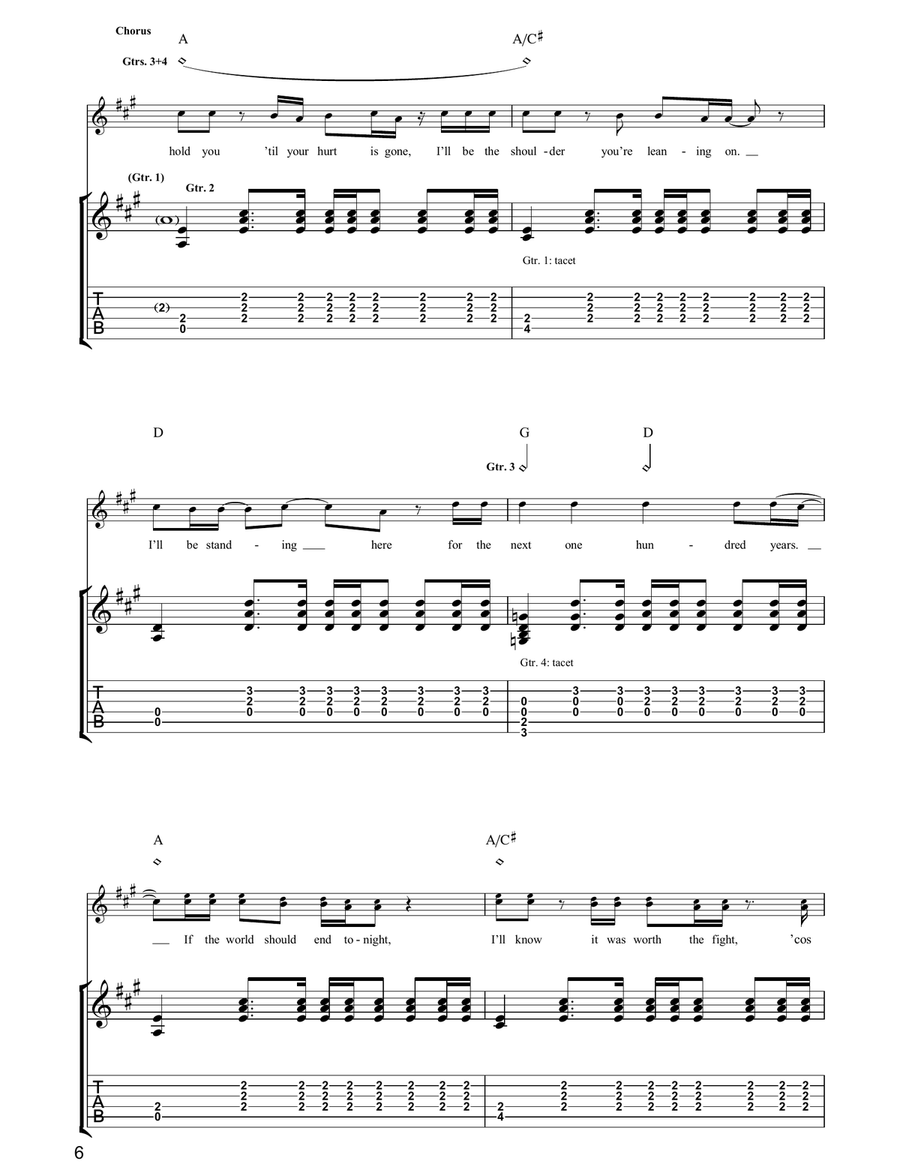 Next 100 Years Next 100 Years Guitar Tablature scores gallery preview page 6
