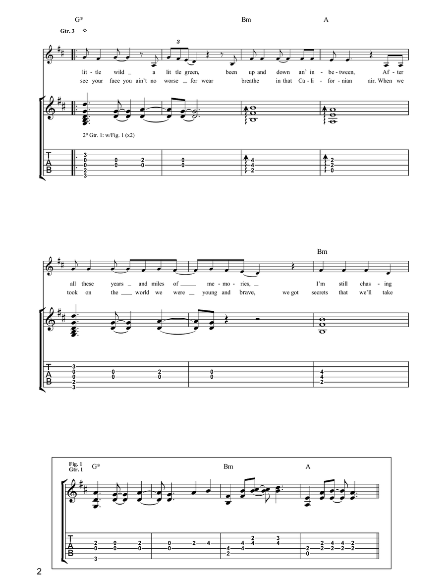 Just Older Just Older Guitar Tablature scores gallery preview page 2