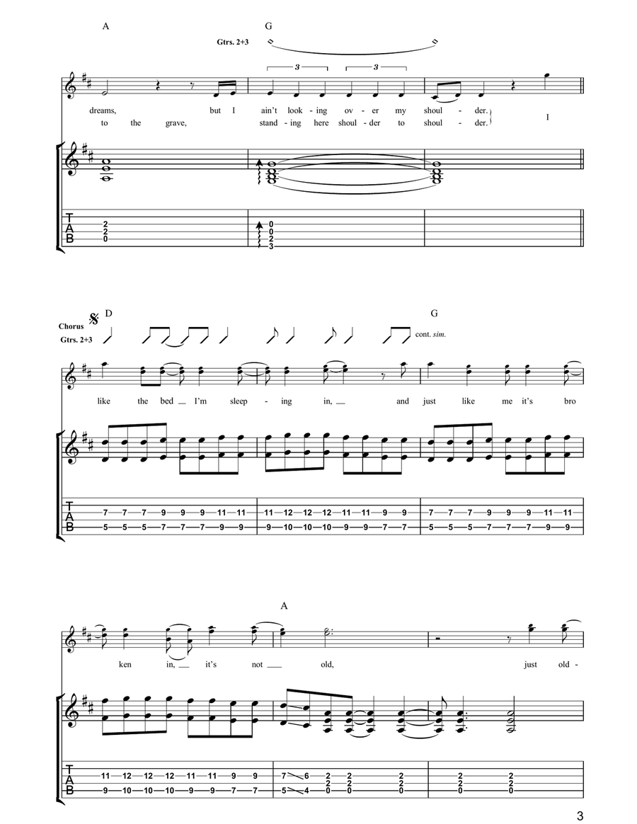 Just Older Just Older Guitar Tablature scores gallery preview page 3