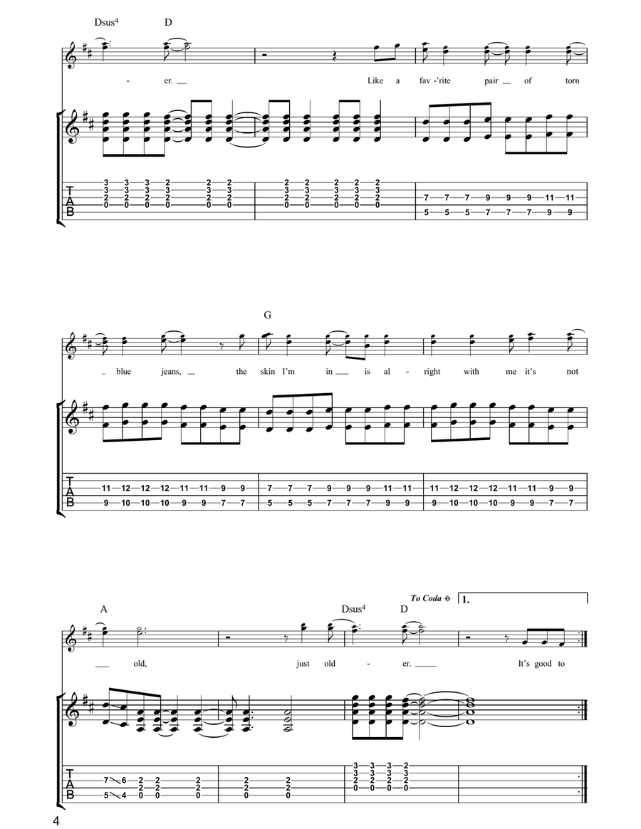 Just Older Just Older Guitar Tablature scores gallery preview page 4
