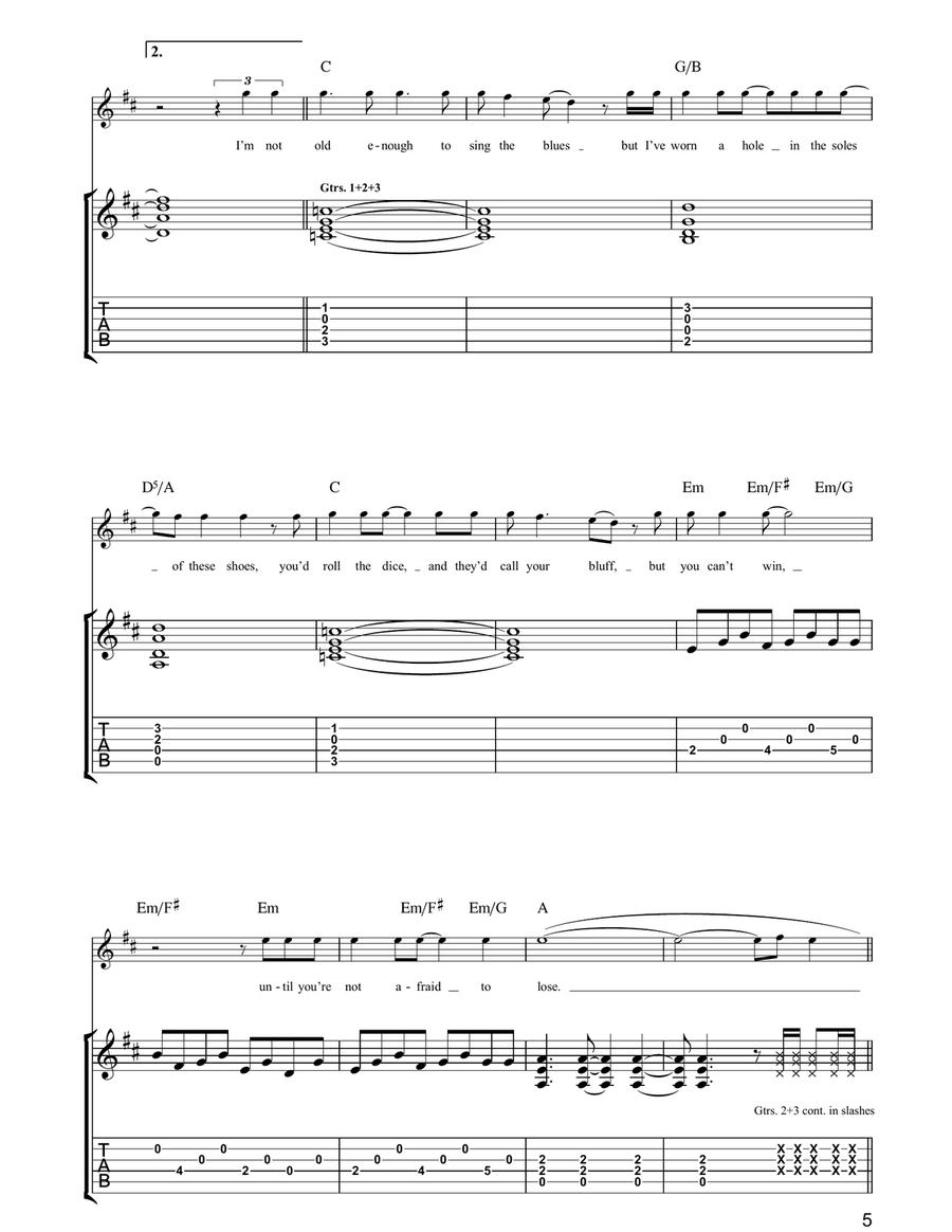 Just Older Just Older Guitar Tablature scores gallery preview page 5