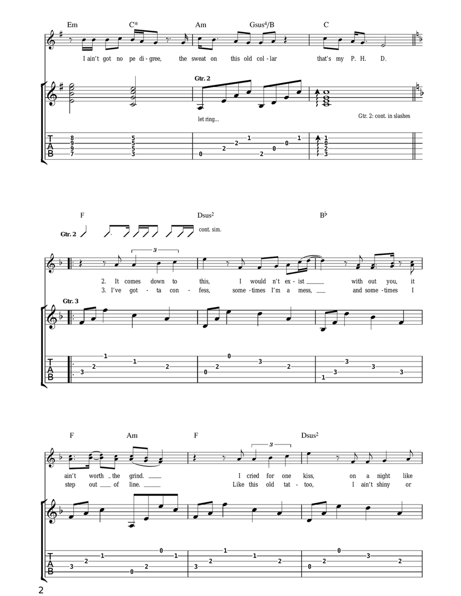 Save The World Save The World Guitar Tablature scores gallery preview page 2