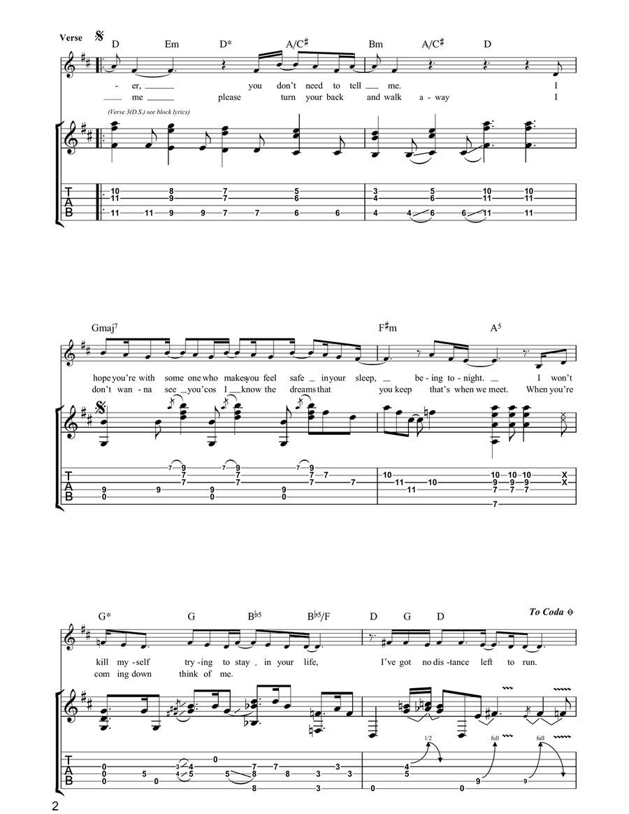 No Distance Left To Run No Distance Left To Run Acoustic Guitar scores gallery preview page 2