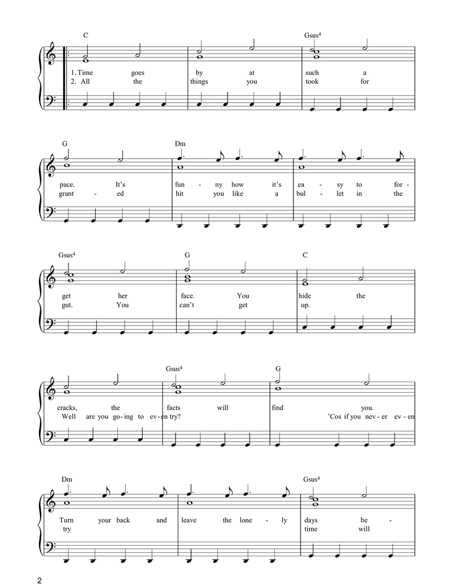 Put It Behind You Piano, Vocal, Guitar scores gallery preview page 2