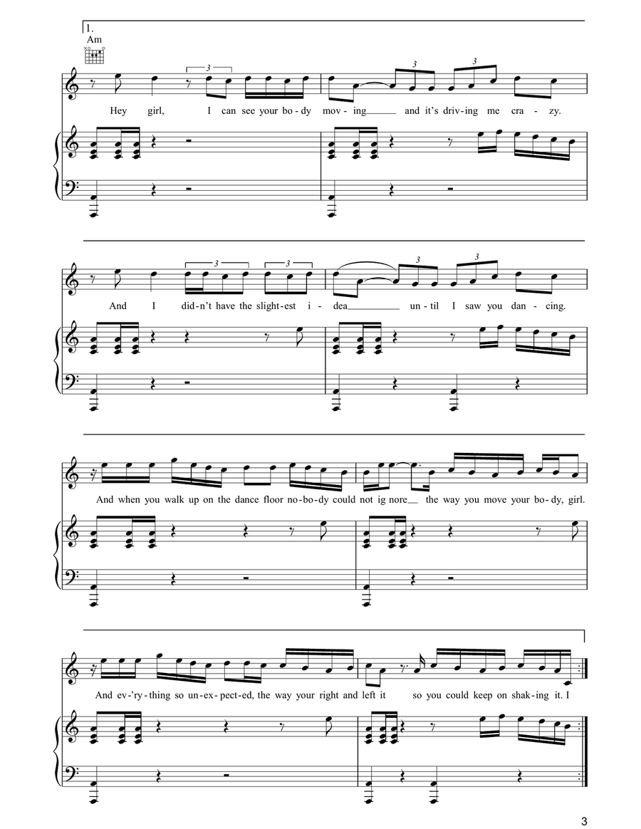 Hips Don't Lie Piano, Vocal, Guitar scores gallery preview page 3